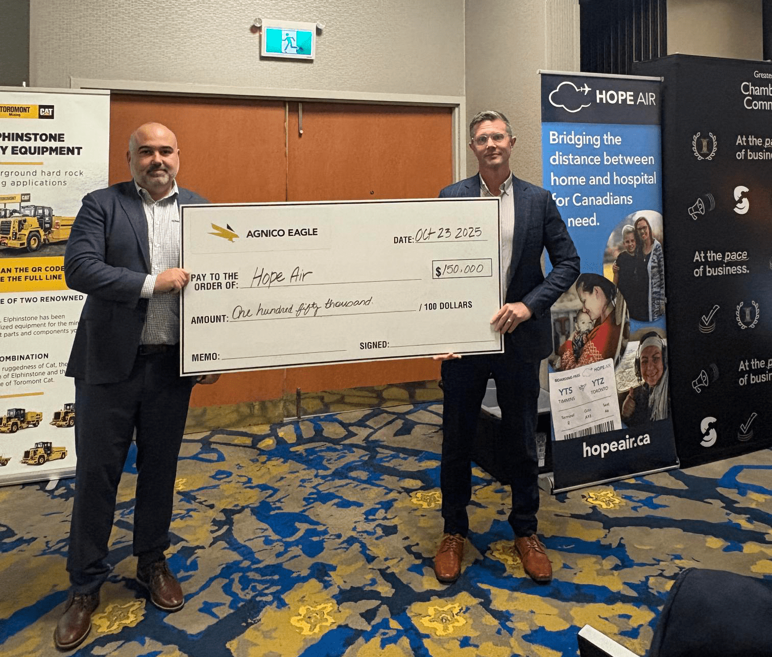 Agnico Eagle Mines réaffirme son soutien à Hope Air pour faciliter l'accès aux soins de santé dans le nord de l'Ontario