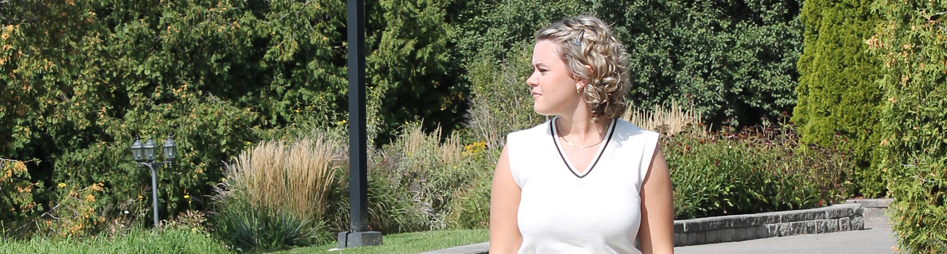 A woman looking off in the distance